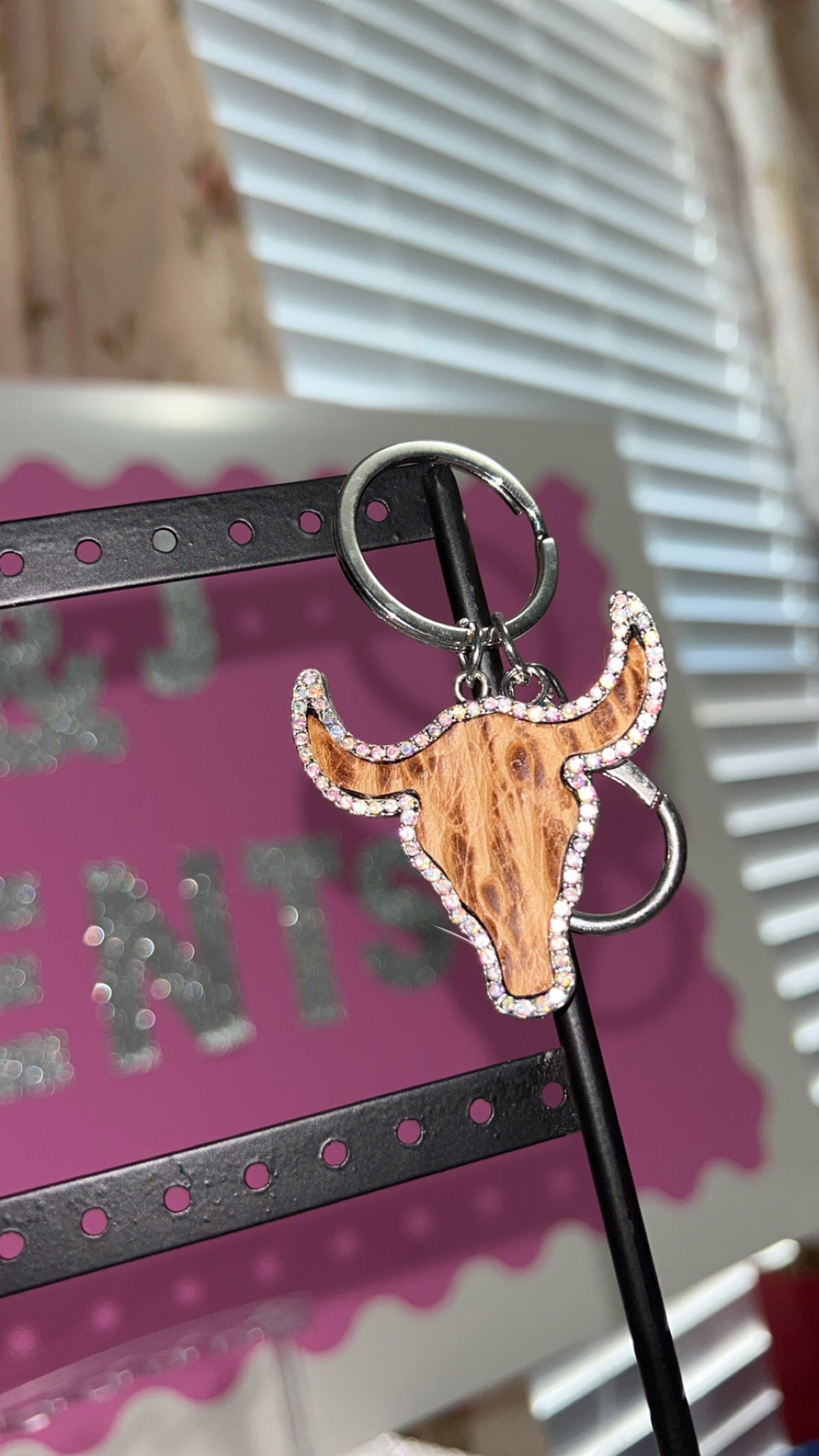 Light Brown Cow Head Keychain