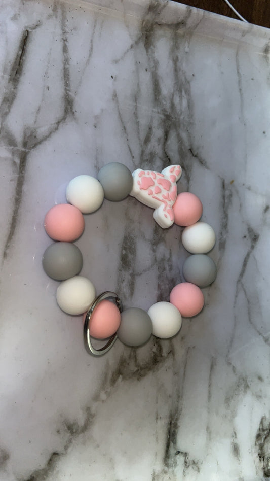 Pink Cow Keychain