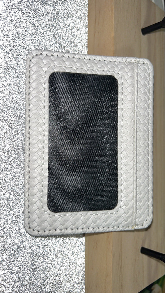 White Minimalist Slim Credit Card Holder