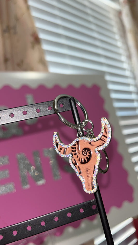 Dark Brown Cow Head Keychain