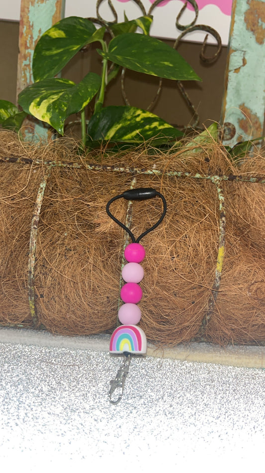 Pink Rainbow Car Freshie Hanger