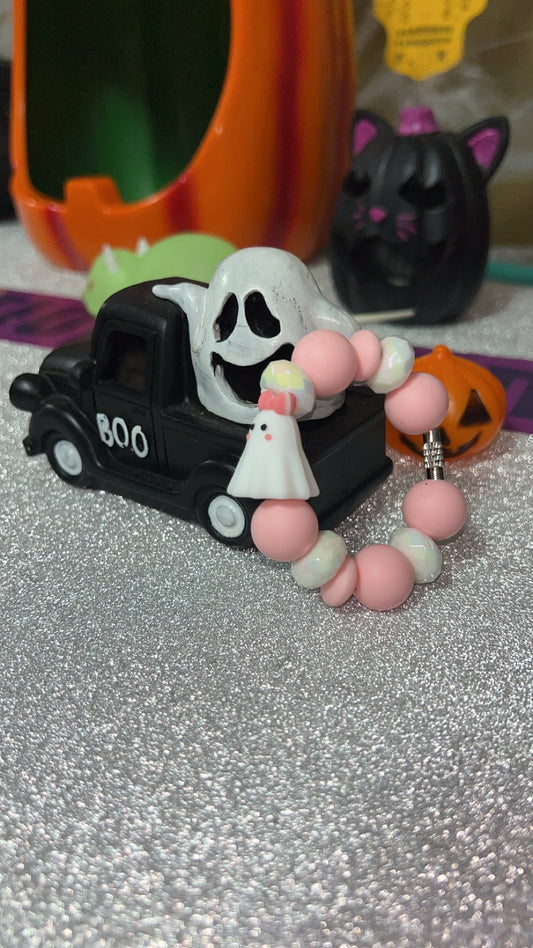 Pink Ghostie Cup Charm