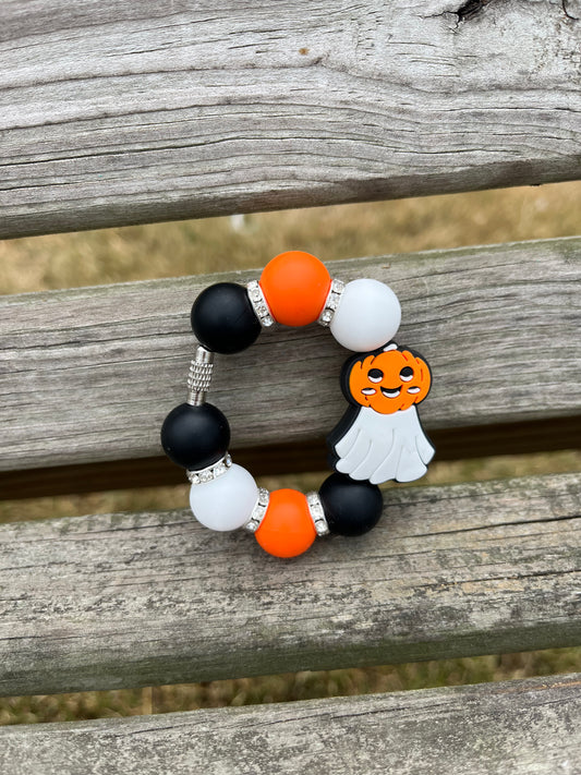 Pumpkin Ghost Cup Charm
